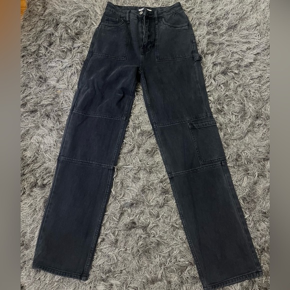 pacsun black cargos, size 26, high rise - Picture 2 of 5